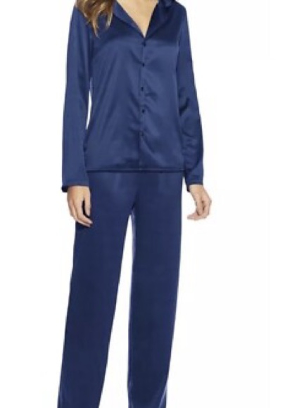 NWT Maidenform Navy Blue Satin Pajama Set